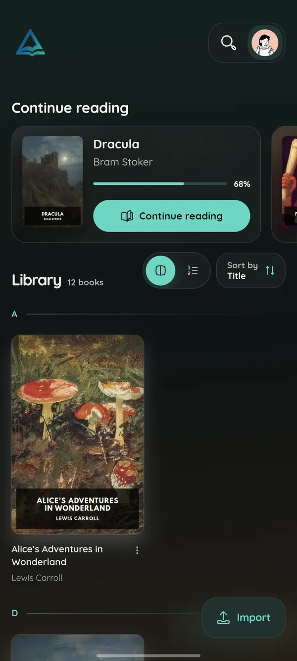 The DeltaScroll library in dark mode